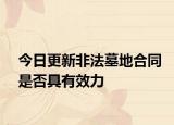 今日更新非法墓地合同是否具有效力