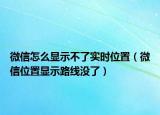 微信怎么显示不了实时位置（微信位置显示路线没了）