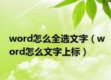 word怎么全选文字（word怎么文字上标）