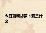 今日更新胡萝卜素是什么