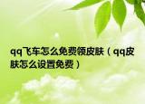 qq飞车怎么免费领皮肤（qq皮肤怎么设置免费）