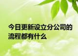 今日更新设立分公司的流程都有什么
