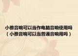 小雅音响可以当作电脑音响使用吗（小雅音响可以当普通音响用吗）
