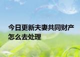 今日更新夫妻共同财产怎么去处理