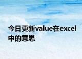 今日更新value在excel中的意思