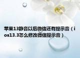苹果13静音以后微信还有提示音（ios13.3怎么修改微信提示音）