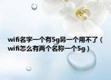 wifi名字一个有5g另一个用不了（wifi怎么有两个名称一个5g）