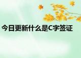 今日更新什么是C字签证