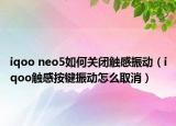 iqoo neo5如何关闭触感振动（iqoo触感按键振动怎么取消）