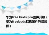 华为free buds pro固件升级（华为freebuds耳机固件升级教程）