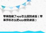 苹果隐藏了app怎么回到桌面（苹果手机怎么把app放到桌面）