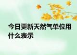 今日更新天然气单位用什么表示