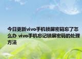 今日更新vivo手机锁屏密码忘了怎么办 vivo手机忘记锁屏密码的处理方法