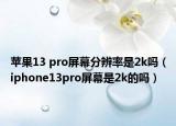 苹果13 pro屏幕分辨率是2k吗（iphone13pro屏幕是2k的吗）