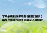 苹果手机锁屏来电静音如何解除（苹果手机锁定时来电静音怎么解除）