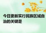 今日更新实行民族区域自治的关键是