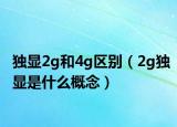 独显2g和4g区别（2g独显是什么概念）