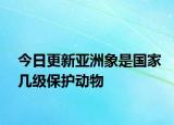 今日更新亚洲象是国家几级保护动物