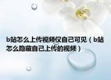 b站怎么上传视频仅自己可见（b站怎么隐藏自己上传的视频）
