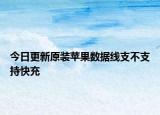 今日更新原装苹果数据线支不支持快充