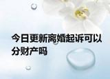 今日更新离婚起诉可以分财产吗
