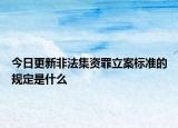 今日更新非法集资罪立案标准的规定是什么