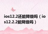 ios12.2还能降级吗（ios12.2.2能降级吗）