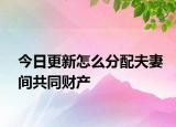 今日更新怎么分配夫妻间共同财产