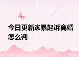 今日更新家暴起诉离婚怎么判