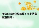 苹果xs设置指纹解锁（xs支持指纹解锁吗）