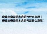 奇峰出奇云秀木含秀气什么意思（奇峰出奇云秀木含秀气是什么意思）