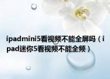 ipadmini5看视频不能全屏吗（ipad迷你5看视频不能全频）