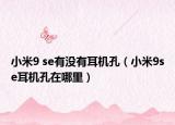 小米9 se有没有耳机孔（小米9se耳机孔在哪里）