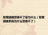 智慧团建登录不了是为什么（智慧团建系统为什么登录不了）