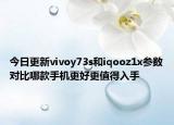 今日更新vivoy73s和iqooz1x参数对比哪款手机更好更值得入手