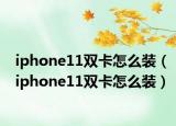 iphone11双卡怎么装（iphone11双卡怎么装）