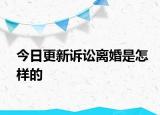 今日更新诉讼离婚是怎样的