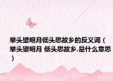 举头望明月低头思故乡的反义词（举头望明月 低头思故乡.是什么意思）