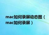mac如何录屏动态图（mac如何录屏）