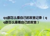 qq群怎么看自己的发言记录（qq群怎么查看自己的发言）