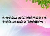 华为畅享10 怎么开启应用分身（华为畅享10plus怎么开启应用分身）
