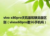 vivo x80pro天玑版和骁龙版区别（vivox60pro是5G手机吗）