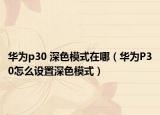 华为p30 深色模式在哪（华为P30怎么设置深色模式）