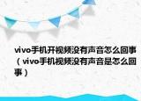 vivo手机开视频没有声音怎么回事（vivo手机视频没有声音是怎么回事）