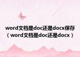 word文档是doc还是docx保存（word文档是doc还是docx）