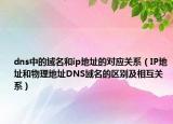 dns中的域名和ip地址的对应关系（IP地址和物理地址DNS域名的区别及相互关系）