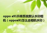 oppo a91升级系统默认水印相机（oppoa91怎么去相机水印）
