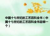 中国十七世纪的工艺百科全书（中国十七世纪的工艺百科全书是哪一个）