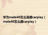 华为mate40怎么连接carplay（mate40怎么接carplay）