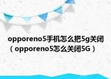 opporeno5手机怎么把5g关闭（opporeno5怎么关闭5G）